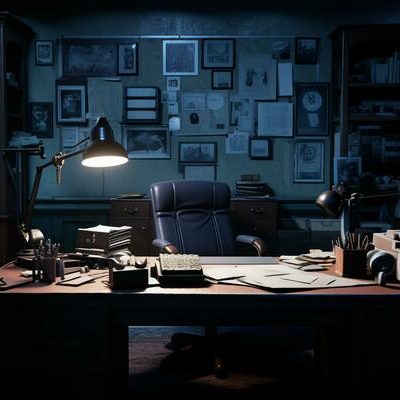 gritty-detective-s-office-ai-generative-photo gritty-detective-s-office-ai-generative-photo
